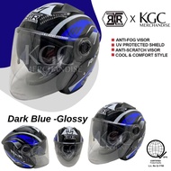 Rxr Half Face Open Face Helmet With Dual Visor