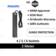 PHILIPS 4/5/6 Gang Surge Protector Socket Extension Plug Power Extension Power Trailing extension SI