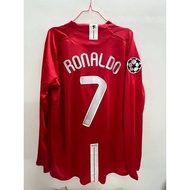 Retro Manchester United 2007 / 2008 home jersey 07 - 08 Champions League Edition Long Sleeve Short S