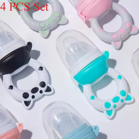 4pcs/set Silicone Fruit & Vegetable Feeder for Infants and Toddlers 6-36 months Food Grade Teething