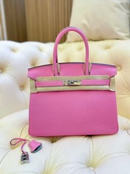 愛馬仕 Hermes birkin 30 5P bubblegum pink 櫻花粉 🌸 🌸 🌸 ~ 內拼 Gris pearl VIP SO HSS❤️❤️❤️