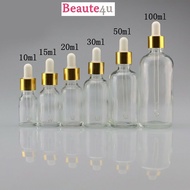 Beaute4u Clear Glass Bottle with Dropper Pipette 10ml, 15ml, 30ml, 50ml & 100ml