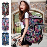 TROPICAL FOREST FLORAL COLORFUL DUFFEL BARREL BACKPACK