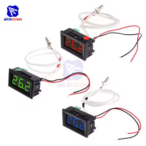 XH-B310 RGB LED Digital Tube Thermometer 12V Temperature Meter K-Type Thermocouple Tester M6 Thread 