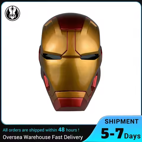 PHS Iron Man Helmet Role Playing PVC Mask Induction Luminous Helmet Halloween Christmas Party Gift, 