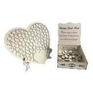 Rustic Wedding Guest Book Love Heart Guest Book with Wooden Drop Box Guestbook with Hearts Wedding D