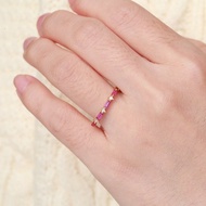 緋紅雙囍雙款紅寶石戒指彩虹剛玉彩色藍寶石戒指藍寶石線戒