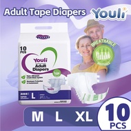 <Single Pack> YOULI Breathable Adult Diaper - M/L/XL (10 Pcs)