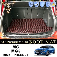 Top Carpet MG MG5 ( 2024 - PRESENT ) Car Boot Mat PU Leather Cargo Mat Trunk Carpet Boot Liner Karpe