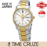 [Time Cruze] Seiko 5 SNKP14J  Automatic Japan Made Two Tone Stainless Steel White Dial Men Watch SNKP14 SNKP14J
