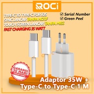Iphone USB-C to USB-C Charger + 35W Adapter (1 PACKAGE) 35 Watt Fast Charging By Roci For Iphone 15 