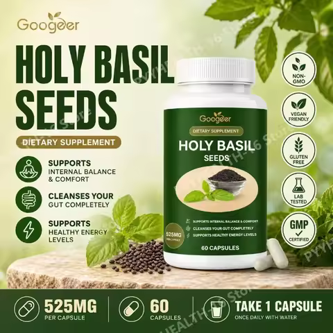 Googeer Holy Basil Seed Extract Capsules for Internal Balance & Comfort and Gut Wellness Support, Da