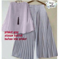 Grey Prisket Culottes Set Grey Top