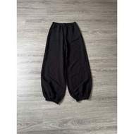 Alibaba black elastic waist linen pants