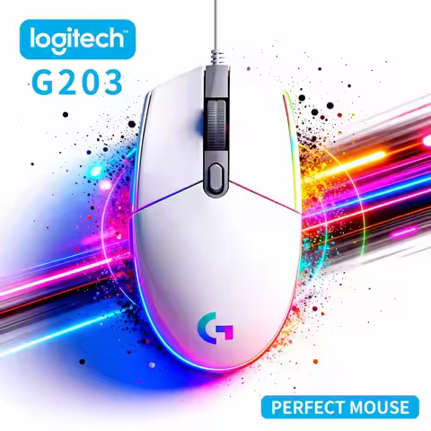 Official Logitech G203 Mouse for Gaming, Lightsync RGB with 3 Zones, 25G Acceleration, 200 IPS Track