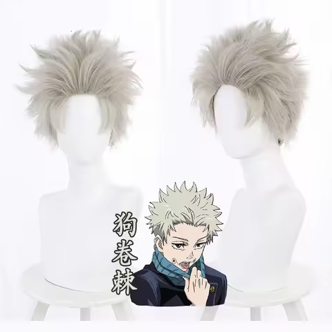 New Anime Inumaki Toge Short Wig Cosplay Costume Synthetic Hair Wig Men Halloween Carnival