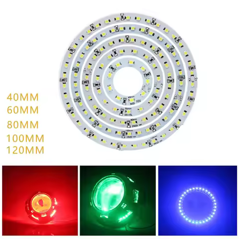 2PCS 40/60/80/100/120MM LED Ring Angle Eyes Car Headlight Halo Lights 1210 3525 Led Angle Eyes Bulb 