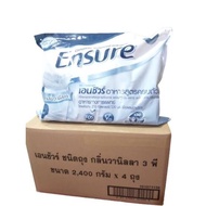 ENSURE vanilla เอ็นชัวร์ ยกลังๆละ 4ถุงๆละ 2.4 กก.(1ถุงมี 6ซองๆละ 400กรัม) เอ็นชัวร์ ชนิดเติม 2400g