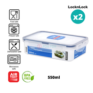 [SG Stock] [Bundle of 2] LocknLock PP Microwave Airtight Stackable Classic Food Container Rectangle 550ML