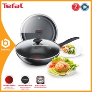 Tefal Cook & Clean Wok Pan 28cm Black With Lid Thermo-signal technology Ergonomic stay B22572 Periuk