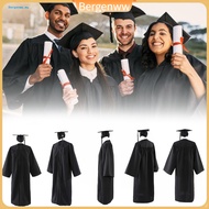 Bergenww_ Academic Gown Set Washable Bachelor Gown Graduation Gown Cap Tassel Set 2025 Unisex Academ