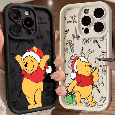 Disneies Christmas Cute Winnie Phone Case For Vivo Y28 Y03 Y17s Y19s Y100 Y78 Y36 Y27 Y16 Y77 Y75 Y3