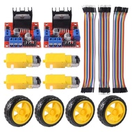 【Trending】 4PCS DC 3-6V Electric Motor with 4Pcs Plastic TT Motor Tire Wheel TT Magnetic Gearbox Eng