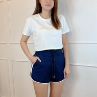 (JANUARY BRAND) SMLXL2XL Womens High Waist Short pants女装高腰短裤罗马弹力面料后腰伸缩裤头-JN5422