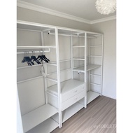 Metal Furniture Frame Open Wardrobe Step-in Cloakroom Shelf Steel Wood Structure Iron Art Hanger Flo