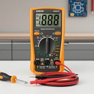 ANENG DM850 1999 Counts Digital Multimeter, Yellow 1Pc – True RMS, NCV, AC/DC Voltage, hFE, Ammeter 