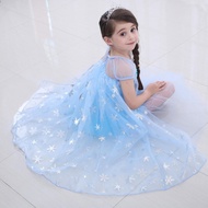 Frozen Elsa Dress For Kids Girl Disney Princess Pink Blue TUTU Dress Short Sleeve Gown For Kids Halloween Baby Clothes