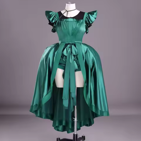 Agnes Wednesday Cosplay Costume Girl Green Dress Invisible Woman Evening Dress Cos Clothing for Chri