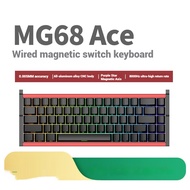 แป้นพิมพ์แกนแม่เหล็กอะลูมิเนียมล้วน MG68 IROK ที่มีโครงสร้างปะเก็น65คอลอัตราผลตอบแทน8KHzเวอร์ชันกำหน