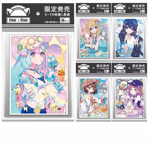 60PCS Pokemon Gloria Lacey Dawn Irida Lono Card Sleeves Cute Girl PTCG Trading Cards Laser Flash Shi