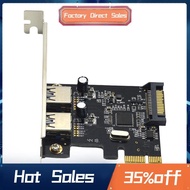 PCIE Expansion Card PCI-E to 2-Port USB3.0 5Gbps Convert Card Riser for Win7/8/9/10/Linux