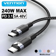 New Vention PD 3.1 240W USB Type C To Type C 5A 48V Fast Charger Cable For Iphone 16 15 Book Quick