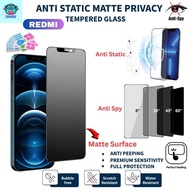 REDMI Note 15Pro,14,13Pro,13,12Pro,12,15C,15,14C,13C,A5 Anti Static Matte 28 Privacy Screen Protecto