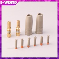 E-WOITD 9Pcs 0.8/1.0/1.2mm MIG Torch Gas Nozzle Tip Holder Protection Parts 15AK Welding Torch New C