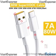 80W 7A USB Type C Cable Fast Charging 67W 65W Super VOOC Charger Data Cord for Oppo Reno 8 10 Realme