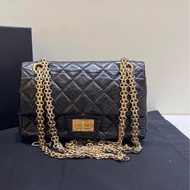 Chanel香奈兒黑金牛皮油蠟皮2.55 mini迷你鏈條包