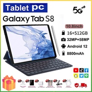 2024 New Smart Tablet Galaxy Tab S8 S8+10.8 inch 12GB+512GB supports Dual card 4G5G Learning Tablet For Online Class HD Tablet Android12 Top Seller 1 Year Warranty