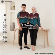 KATUN KEMEJA Elbarka Batik - Latest Jumbo Couple Batik Tops for Men and Women - Short Sleeve Shirts 