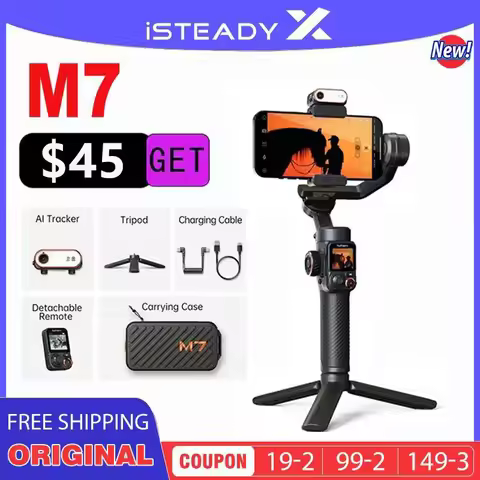 Hohem M7.iSteady M7 Cell phone gimbal Stabilizer 3-axis Anti-Shake Stands Extendable Selfie Stick Fo
