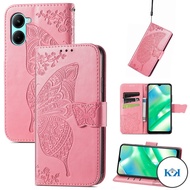 KK 2022 Realme C33 Protective Case Wallet Butterfly Card Leather Casing for Realme C33 33C C 33 4G 5
