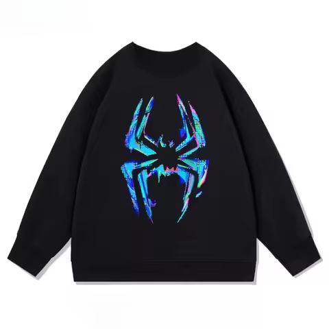 Marvel Authorized Spider-Man Parallel Universe Cyberpunk Joint Logo Autumn and Winter Fleece Sweater