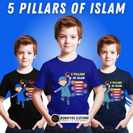 5 PILLARS ISLAM / 5 PILLARS ISLAM SHORT-SLEEVED BOYS' DAKWAH T-SHIRTS MUSLIM CHILDREN'S T-SHIRTS ISL