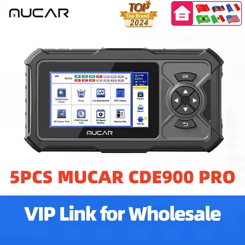 5PCS MUCAR CDE900 PRO OBD2 Scanner Full System Diagnostic Tool Lifetime Free Online Update Professio