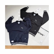 WTAPS embroidered letter Logo design jacket half-open neckline side zipper thread splicing nylon fab