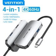 Vention Multiport USB C HUB Type C to USB 3.0 4K 60Hz 5Gbps HDMI VGA PD 100W RJ45 SD TF Network Adap