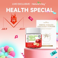 【LIVE EXCLUSIVE】Nature‘s Key Apple Cider Vinegar 1000mg+ White Tomato Collagen Powder 1250mg Tomato 